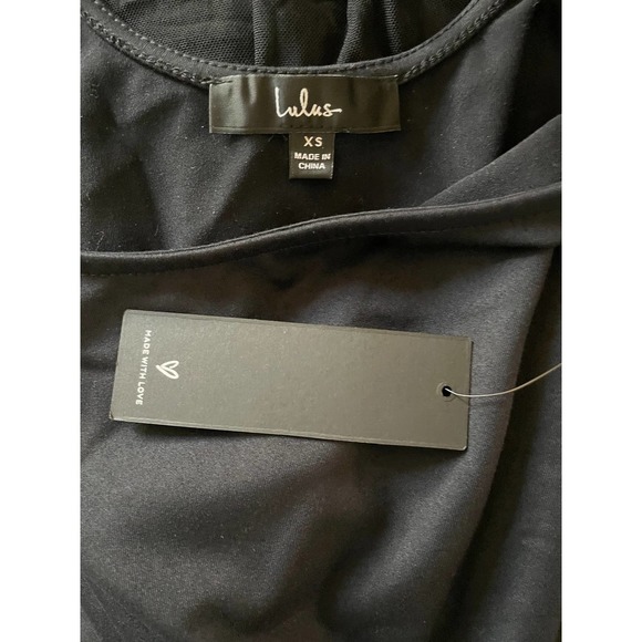 NWT Lulus Womens Scoop Neck High Cut Bodysuit Top Chiffon Long Sleeve Size XS - Picture 8 of 8